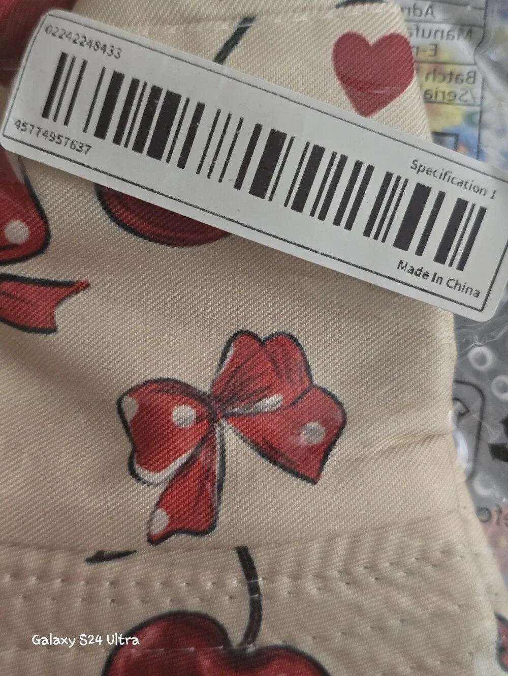 Cherry Bow Decor Bucket Hat NEW